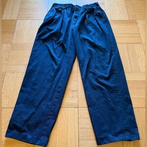 VTG Polo by Ralph Lauren Navy Blue Men's Pleated Wide Chinos